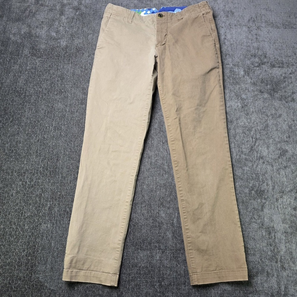 Teddy Fresh Two Tone Khaki Chino Pants Mens 30 Fits 28x28 Straight Cotton Blend